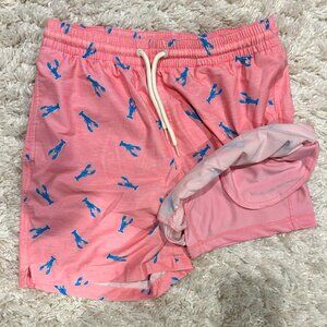 WaveZone Swim Trunks: Medium, Pink With Blue Lobster